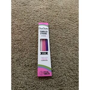 New CharCharm 40 ounce reusable straws colorful glitter  (Stanley/ yeti) 6 pack